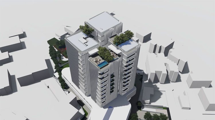 New multi- storey mixed development with apartments, shops and offices in Paphos