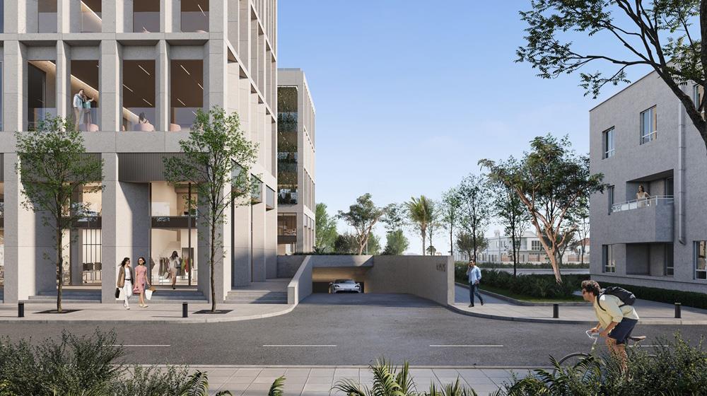 The QUBE complex from INEX combines residential and commercial real estate in a single project